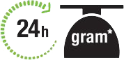 Image of a scale and the words 24 hour