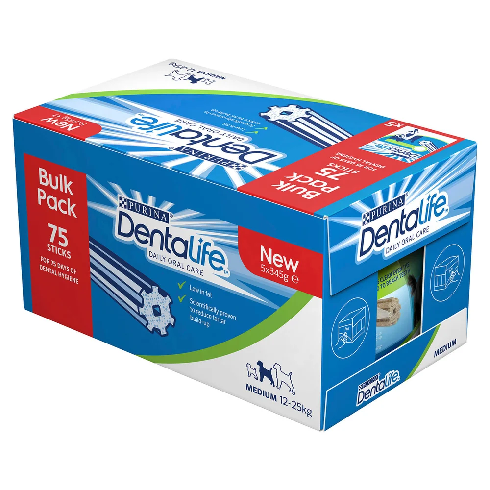Dentalife Medium Dog Dental Chew - 75 Stick Bulk Pack - 1 Month Image 1