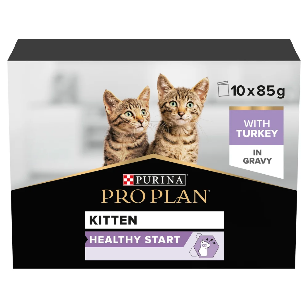 PRO PLAN NutriSavour Kitten Wet Cat Food with Turkey in Gravy 10x85g Image 1