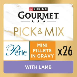 GOURMET Perle Mini Fillets in Gravy with Lamb Adult Wet Cat Food 26x85g
