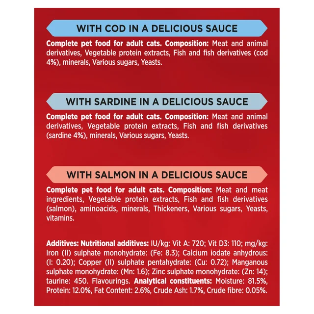 GOURMET Mon Petit Intense Fish Variety with Cod, Sardine & Salmon Adult Wet Cat Food 6x50g