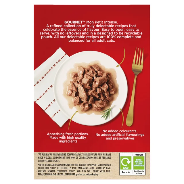 GOURMET Mon Petit Intense Fish Variety with Tuna, Salmon & Trout Adult Wet Cat Food 6x50g