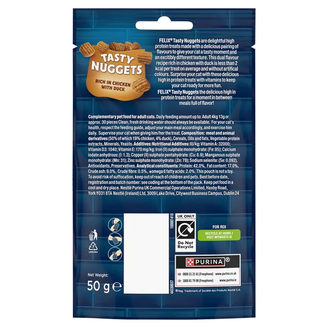 Felix Tasty Nuggets Chicken & Duck Cat Treats 50g