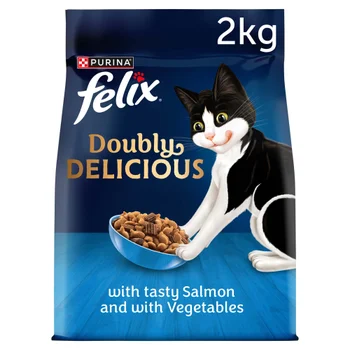 Felix Doubly Delicious Salmon & Vegetables Adult Dry Cat Food 2kg