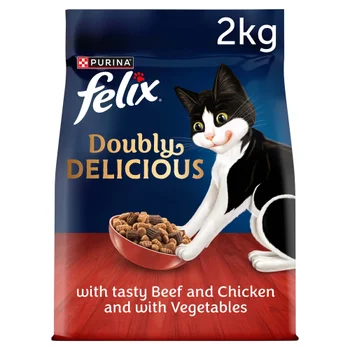 Felix Doubly Delicious Beef, Chicken & Vegetables Adult Dry Cat Food 2kg