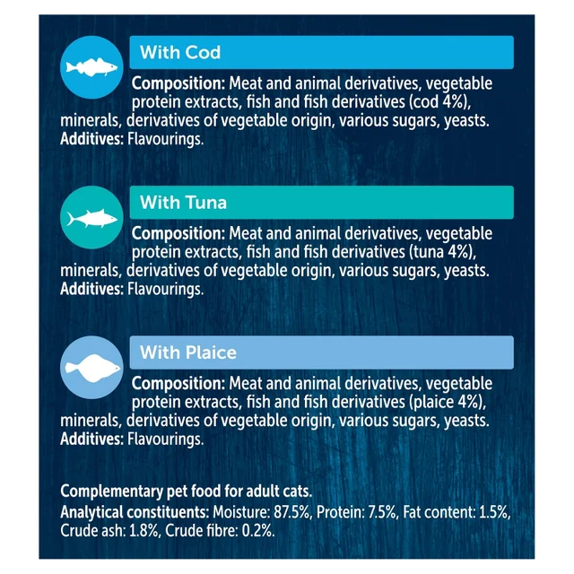 Felix Soup Fish Selection with Plaice, Tuna & Cod Adult Wet Cat Food 48x48g