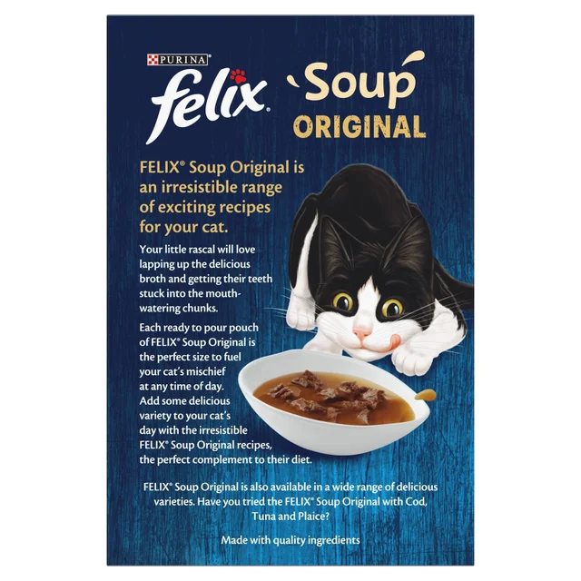 Felix Soup Farm Selection with Chicken, Beef & Lamb Adult Wet Cat Food 48x48g