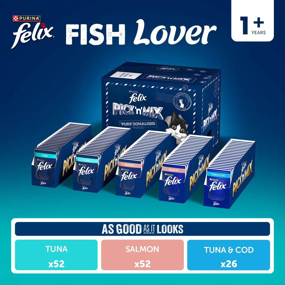 Felix Pre-Mixed Bundle Adult Wet Cat Food Fish Lover 130x85g Image 1