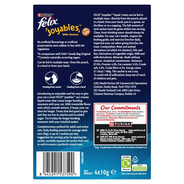 FELIX Joyables Chicken Liquid Cat Treat 4x10g