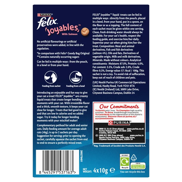 FELIX Joyables Salmon Liquid Cat Treat 4x10g