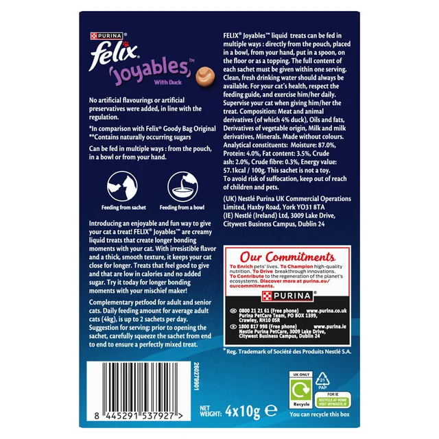 FELIX Joyables Duck Liquid Cat Treat 4x10g