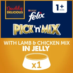 Felix Doubly Delicious Adult Wet Cat Food with Lamb & Chicken Mix in Jelly 1x85g