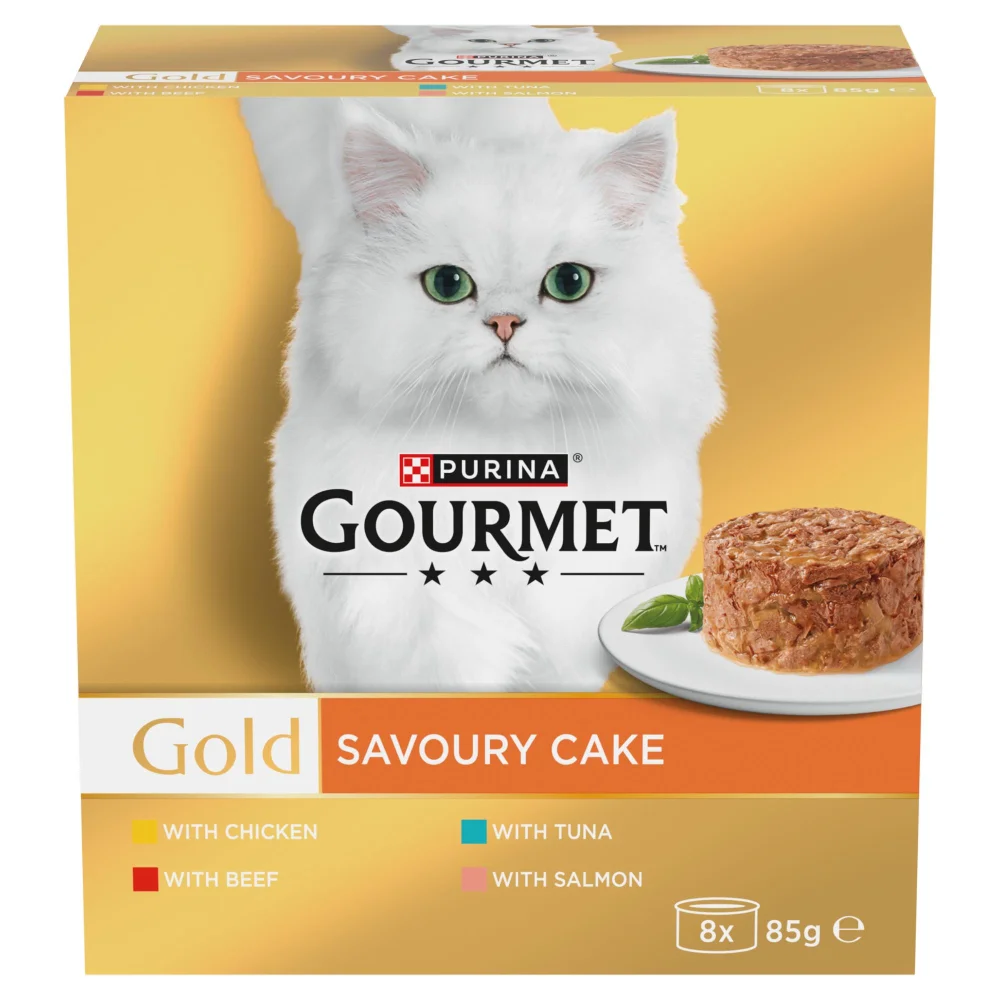 GOURMET Gold Savoury Cake Wet Cat Food 8x85g Image 1