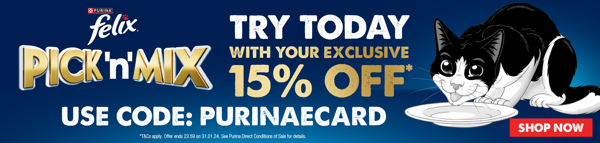 Pick n Mix Try Today With 15% Off. Use Code: PURINAECARD