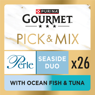 Gourmet Pick & Mix, perle, seaside duo, 26 pouches with ocean fish and tuna
