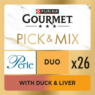 Gourmet Pick & Mix, perle, duo, 26 pouches with duck and liver