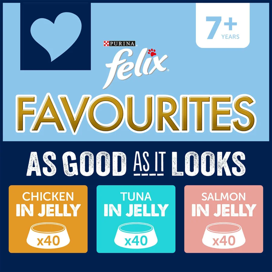 Felix Pick 'n' Mix 7+ Felix's Favourites in Jelly 120 pack