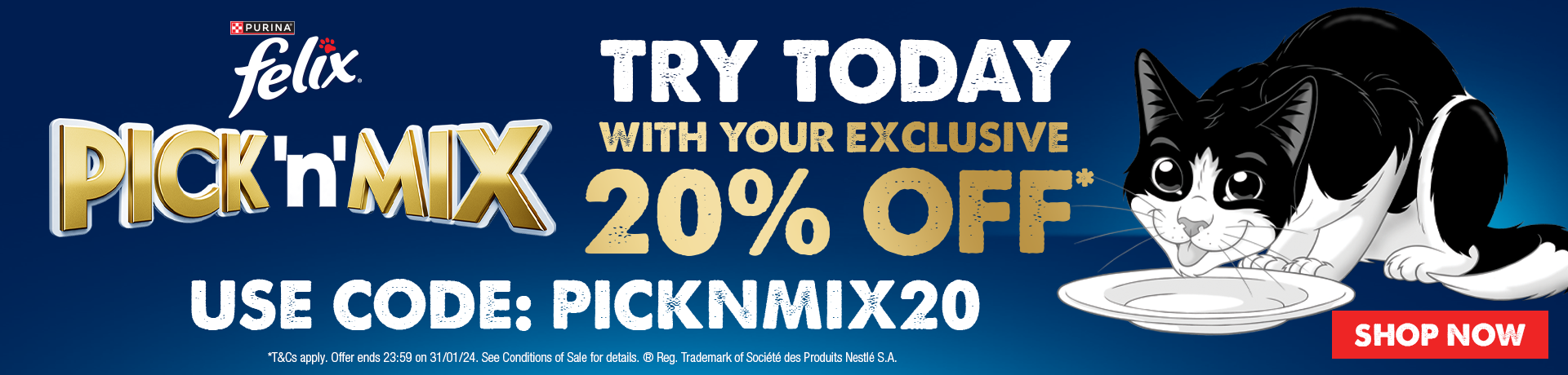 Felix Pick 'n' Mix - try today with your exclusive 20% off*. Use code: PICKNMIX20
