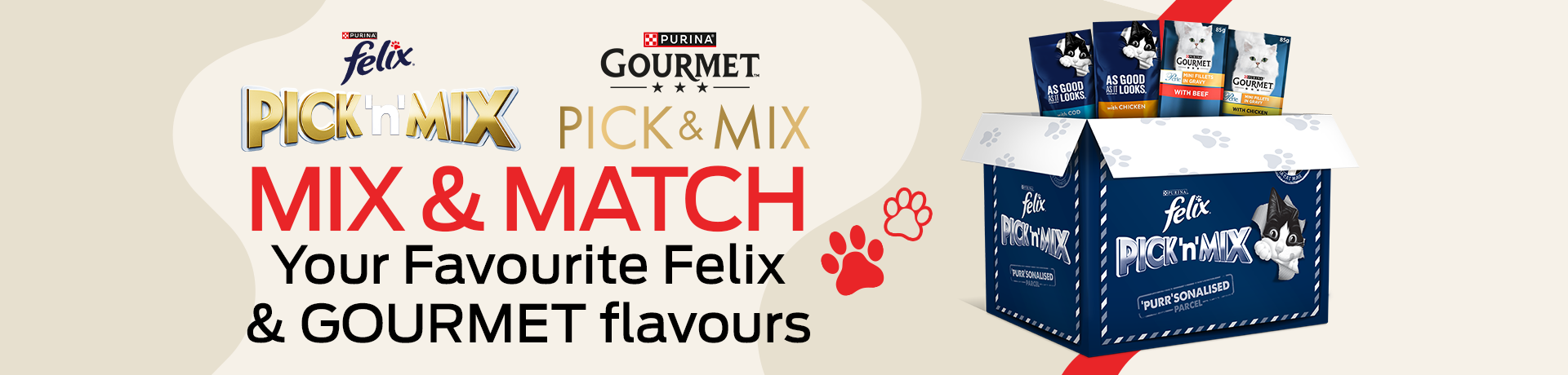 Mix and match your favourite felix and gourmet flavours