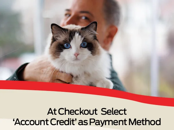 At checkout select 'account credit' as payment method